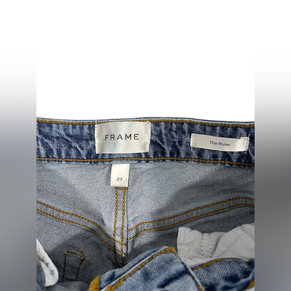 FRAME The Ruler High Rise Straight Leg Blue Denim Jeans sz 27 Minimalist - Picture 8 of 16
